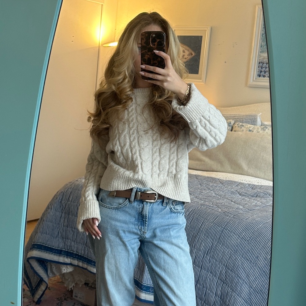 Cream Cable Knit Sweater